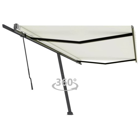vidaXL Toldo de pie retráctil manual crema 500x350 cm