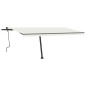 vidaXL Toldo retráctil manual con luz LED crema 500x350 cm