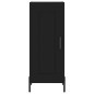 vidaXL Aparador de madera contrachapada negro 34,5x34x180 cm