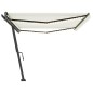 vidaXL Toldo retráctil manual con luz LED crema 500x350 cm