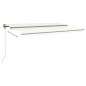 vidaXL Toldo retráctil manual con luz LED crema 500x350 cm