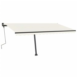 vidaXL Toldo de pie manual retráctil crema 400x350 cm