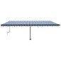 vidaXL Toldo de pie retráctil manual azul y blanco 600x350 cm vidaXL Toldo de pie retráctil manual azul y blanco 600x350 cm
