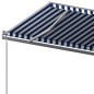 vidaXL Toldo de pie retráctil manual azul y blanco 600x350 cm vidaXL Toldo de pie retráctil manual azul y blanco 600x350 cm