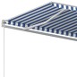 vidaXL Toldo manual retráctil con postes azul y blanco 5x3 m vidaXL Toldo manual retráctil con postes azul y blanco 5x3 m