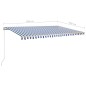 vidaXL Toldo manual retráctil con postes azul y blanco 5x3 m vidaXL Toldo manual retráctil con postes azul y blanco 5x3 m