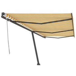 vidaXL Toldo de pie retráctil manual amarillo y blanco 600x300 cm
