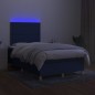 vidaXL Cama box spring con colchón y LED tela azul 120x200 cm vidaXL Cama box spring con colchón y LED tela azul 120x200 cm