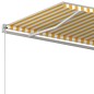 vidaXL Toldo retráctil automático con postes amarillo y blanco 5x3,5 m vidaXL Toldo retráctil automático con postes amarillo y blanco 5x3,5 m