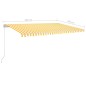vidaXL Toldo retráctil automático con postes amarillo y blanco 5x3,5 m vidaXL Toldo retráctil automático con postes amarillo y blanco 5x3,5 m