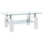 vidaXL Mesa de centro vidrio templado blanco transparente 95x55x40 cm vidaXL Mesa de centro vidrio templado blanco transparente 95x55x40 cm