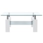 vidaXL Mesa de centro vidrio templado blanco transparente 95x55x40 cm vidaXL Mesa de centro vidrio templado blanco transparente 95x55x40 cm