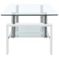 vidaXL Mesa de centro vidrio templado blanco transparente 95x55x40 cm vidaXL Mesa de centro vidrio templado blanco transparente 95x55x40 cm