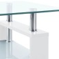 vidaXL Mesa de centro vidrio templado blanco transparente 95x55x40 cm vidaXL Mesa de centro vidrio templado blanco transparente 95x55x40 cm