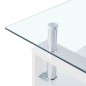 vidaXL Mesa de centro vidrio templado blanco transparente 95x55x40 cm vidaXL Mesa de centro vidrio templado blanco transparente 95x55x40 cm