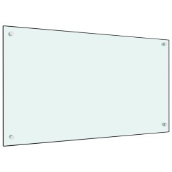 vidaXL Protección salpicaduras cocina vidrio templado blanco 90x50 cm