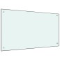 vidaXL Protección salpicaduras cocina vidrio templado blanco 90x50 cm
