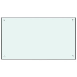 vidaXL Protección salpicaduras cocina vidrio templado blanco 90x50 cm