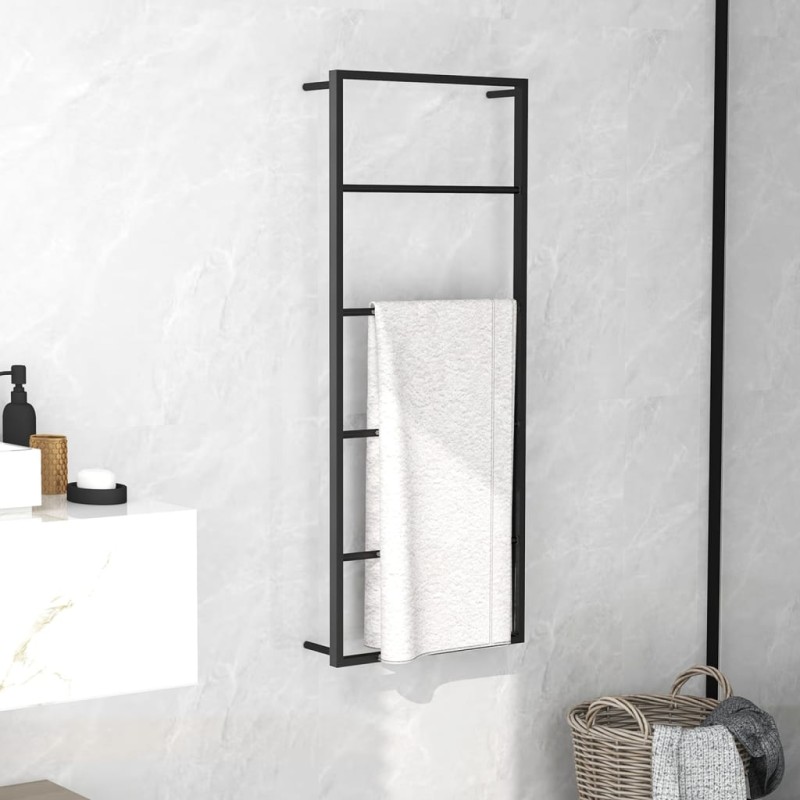 vidaXL Toallero de acero negro 45x10x115 cm vidaXL Toallero de acero negro 45x10x115 cm
