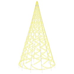 vidaXL Árbol de Navidad en asta bandera 3000 LED blanco cálido 800 cm