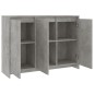 vidaXL Aparador de madera contrachapada gris hormigón 102x33x75 cm vidaXL Aparador de madera contrachapada gris hormigón 102x33x75 cm