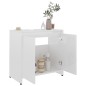 vidaXL Armario de baño madera contrachapada blanco brillo 60x33x61 cm