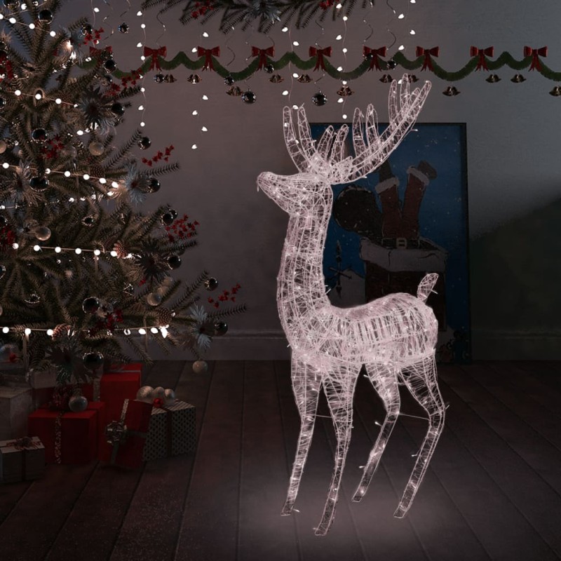 vidaXL Reno navideño acrílico XXL 250 LEDs blanco cálido 180 cm vidaXL Reno navideño acrílico XXL 250 LEDs blanco cálido 180 cm