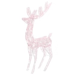 vidaXL Reno navideño acrílico XXL 250 LEDs blanco cálido 180 cm