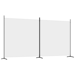 vidaXL Biombo divisor de 2 paneles de tela blanco 348x180 cm