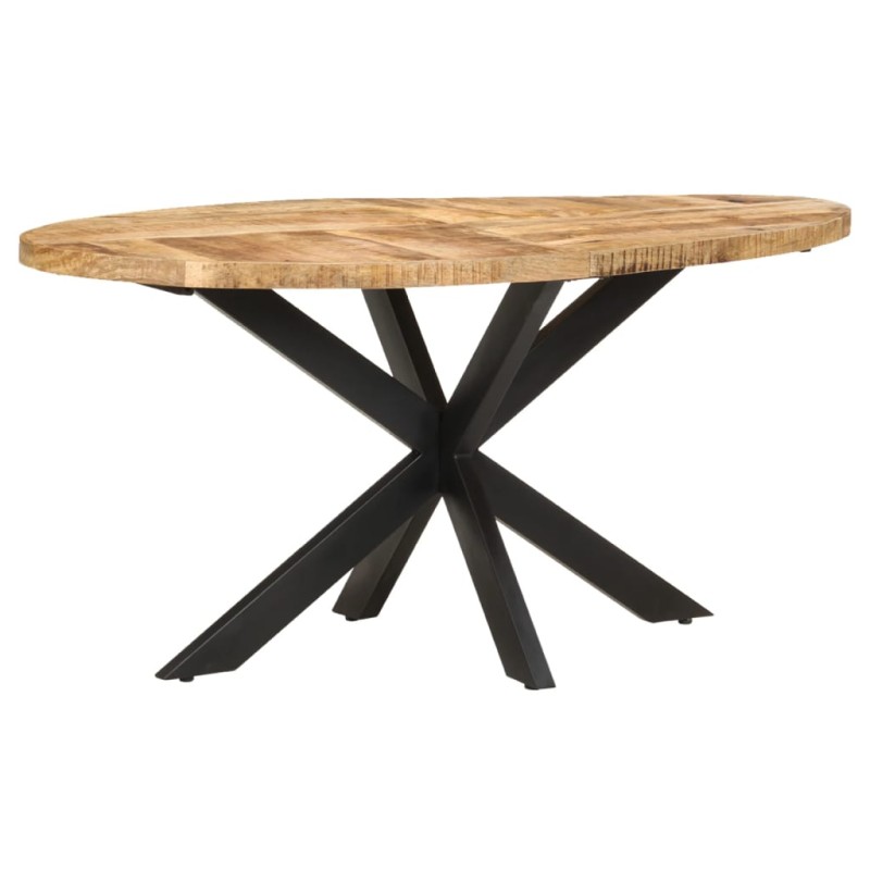vidaXL Mesa de comedor de madera de mango rugosa 160x90x75 cm vidaXL Mesa de comedor de madera de mango rugosa 160x90x75 cm
