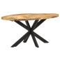vidaXL Mesa de comedor de madera de mango rugosa 160x90x75 cm vidaXL Mesa de comedor de madera de mango rugosa 160x90x75 cm