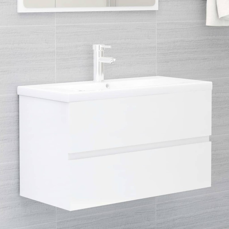 vidaXL Mueble de lavabo madera de ingeniería blanco 80x38,5x45 cm vidaXL Mueble de lavabo madera de ingeniería blanco 80x38,5x45 cm