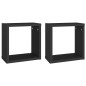 vidaXL Estante cubo pared 2 uds negro 30x15x30 cm vidaXL Estante cubo pared 2 uds negro 30x15x30 cm