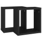 vidaXL Estante cubo pared 2 uds negro 30x15x30 cm vidaXL Estante cubo pared 2 uds negro 30x15x30 cm