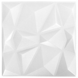 vidaXL Paneles de pared 3D 12 unidades blanco diamantes 3 m² 50x50 cm