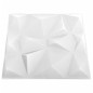 vidaXL Paneles de pared 3D 12 unidades blanco diamantes 3 m² 50x50 cm