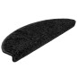 vidaXL Alfombras de peldaños de escalera 15 uds negro 65x21x4 cm