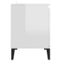 vidaXL Mueble de TV con patas de metal blanco brillante 103,5x35x50 cm vidaXL Mueble de TV con patas de metal blanco brillante 103,5x35x50 cm