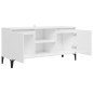 vidaXL Mueble de TV con patas de metal blanco brillante 103,5x35x50 cm vidaXL Mueble de TV con patas de metal blanco brillante 103,5x35x50 cm
