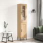 vidaXL Aparador de madera contrachapada roble Sonoma 34,5x34x180 cm vidaXL Aparador de madera contrachapada roble Sonoma 34,5x34x180 cm