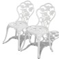 vidaXL Mesa y sillas bistró de jardín 3 piezas aluminio fundido blanco vidaXL Mesa y sillas bistró de jardín 3 piezas aluminio fundido blanco