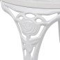 vidaXL Mesa y sillas bistró de jardín 3 piezas aluminio fundido blanco vidaXL Mesa y sillas bistró de jardín 3 piezas aluminio fundido blanco