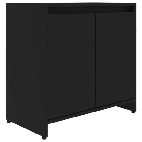 vidaXL Armario de baño madera contrachapada negro 60x33x61 cm