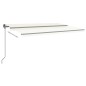 vidaXL Toldo retráctil automático con postes crema 5x3 m vidaXL Toldo retráctil automático con postes crema 5x3 m