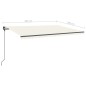 vidaXL Toldo retráctil automático con postes crema 5x3 m vidaXL Toldo retráctil automático con postes crema 5x3 m