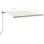 vidaXL Toldo retráctil manual con postes crema 4x3,5 m vidaXL Toldo retráctil manual con postes crema 4x3,5 m