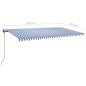 vidaXL Toldo retráctil manual con postes azul y blanco 6x3,5 m vidaXL Toldo retráctil manual con postes azul y blanco 6x3,5 m