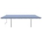 vidaXL Toldo retráctil manual con luz LED azul y blanco 6x3,5 m vidaXL Toldo retráctil manual con luz LED azul y blanco 6x3,5 m