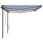 vidaXL Toldo retráctil manual con luz LED azul y blanco 6x3,5 m vidaXL Toldo retráctil manual con luz LED azul y blanco 6x3,5 m