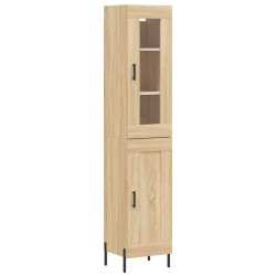 vidaXL Aparador de madera contrachapada roble Sonoma 34,5x34x180 cm